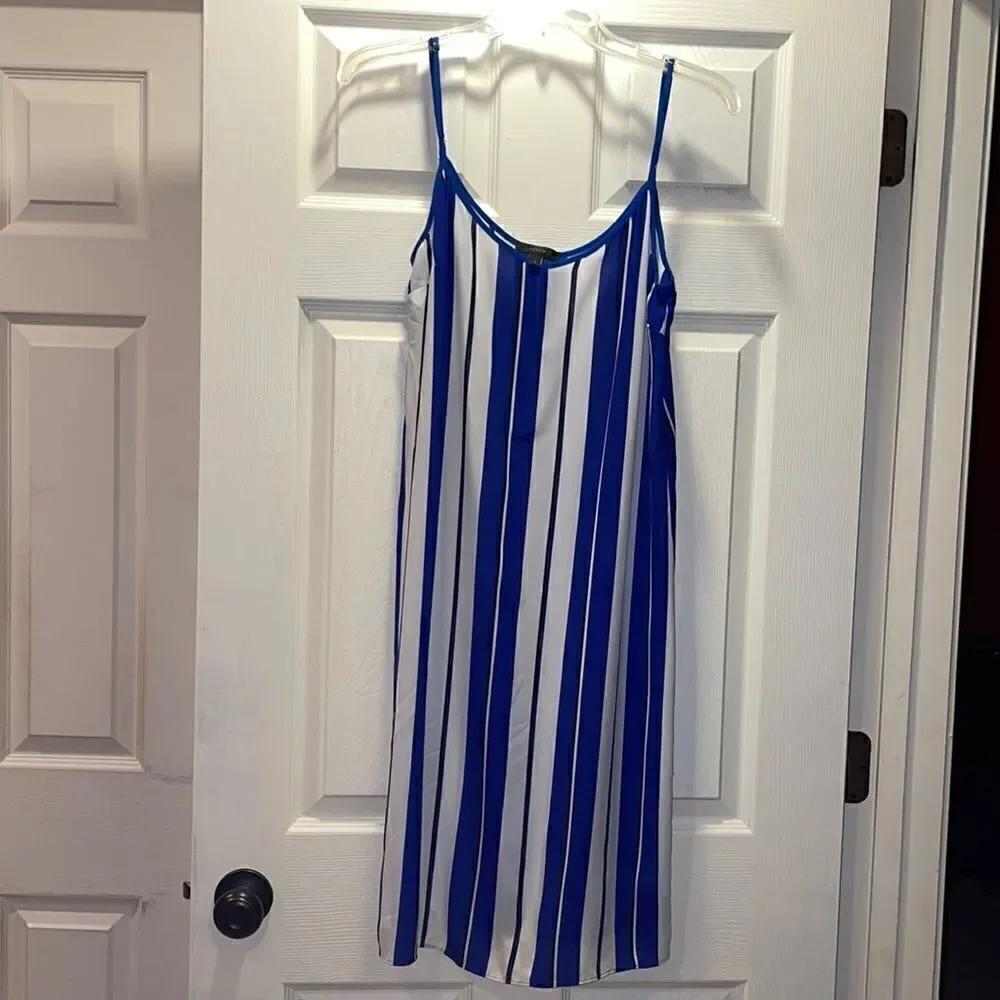 J Crew Crepe Beach Coverup Dress in Blue Stripe